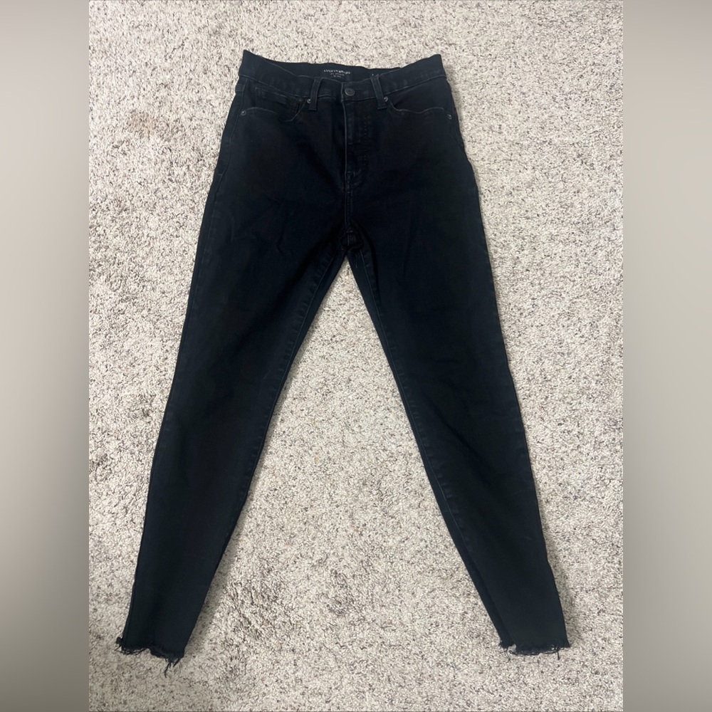 Lucky Brand Black Women's Jeans Skinny Ankle High Rise Raw Hem Size 8 / 29